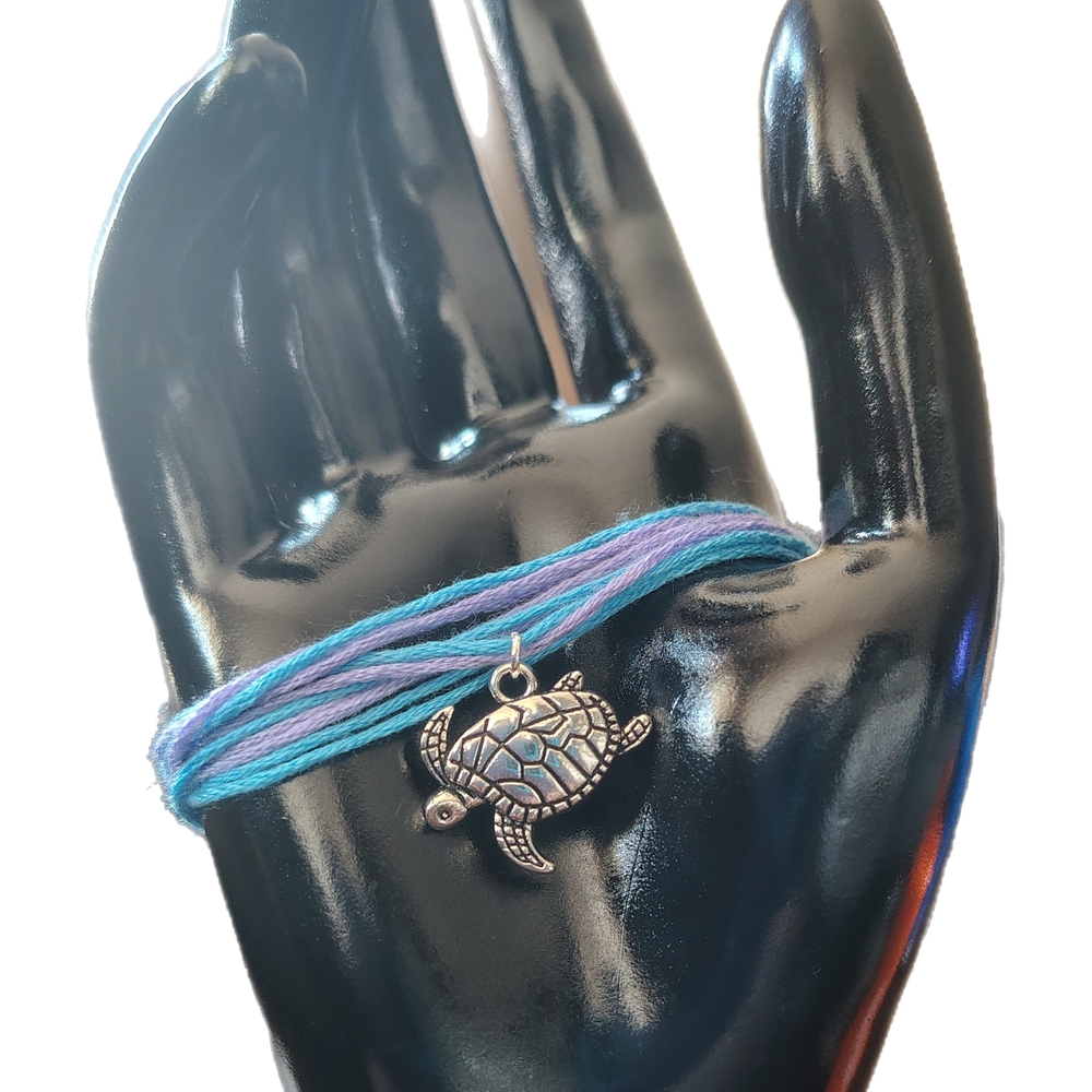 Silver Turtle Charm Bracelet